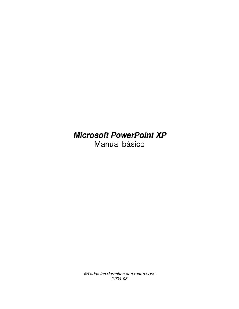 Imágen de pdf Manual básico Microsoft PowerPoint XP
